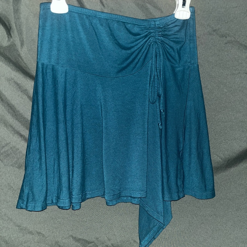 Earthbound Blue Ruched Stretch Skirt Women’s size Large boho hippie stretch